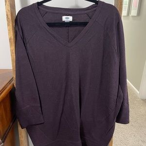 L Old Navy purple batwing 3/4 sleeve sweater
